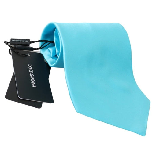 Dolce & Gabbana Stunning Light Blue Silk Men's Tie - Sandy Store ByNet