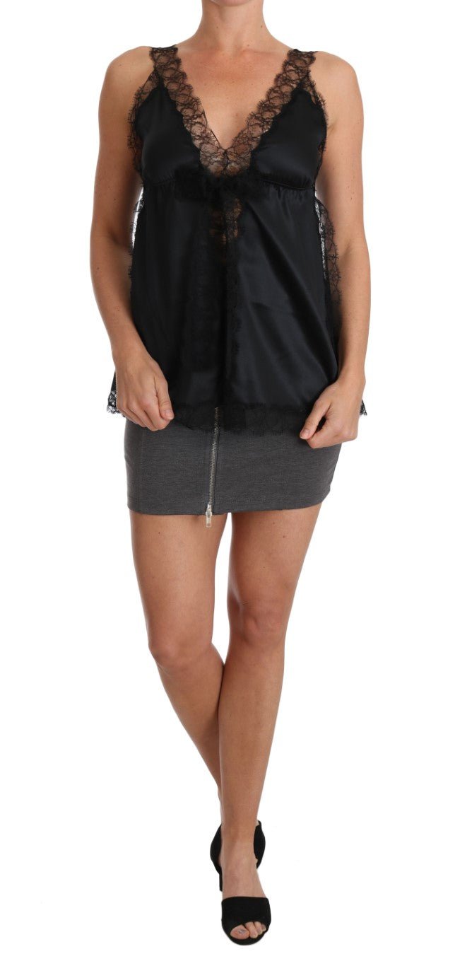 Dolce & Gabbana Sultry Silk Blend Lingerie Top in Black - Sandy Store ByNet