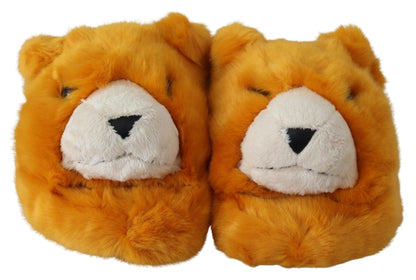 Dolce & Gabbana Sunshine Yellow Lion Slippers - Sandy Store ByNet