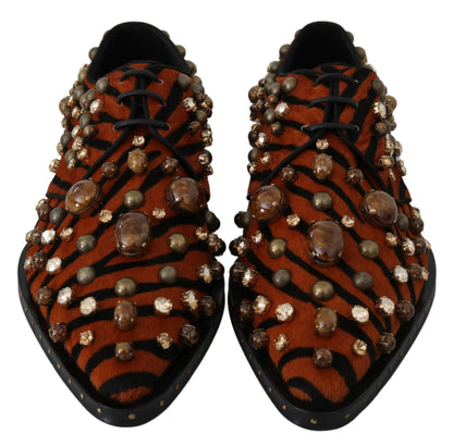 Dolce & Gabbana Tiger Pattern Crystal Embellished Flats - Sandy Store ByNet