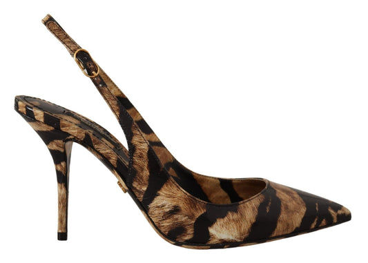 Dolce & Gabbana Tiger Pattern Slingback Heels Pumps - Sandy Store ByNet