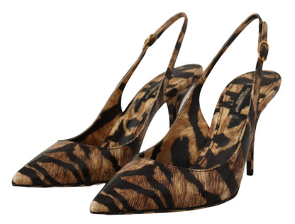 Dolce & Gabbana Tiger Pattern Slingback Heels Pumps - Sandy Store ByNet