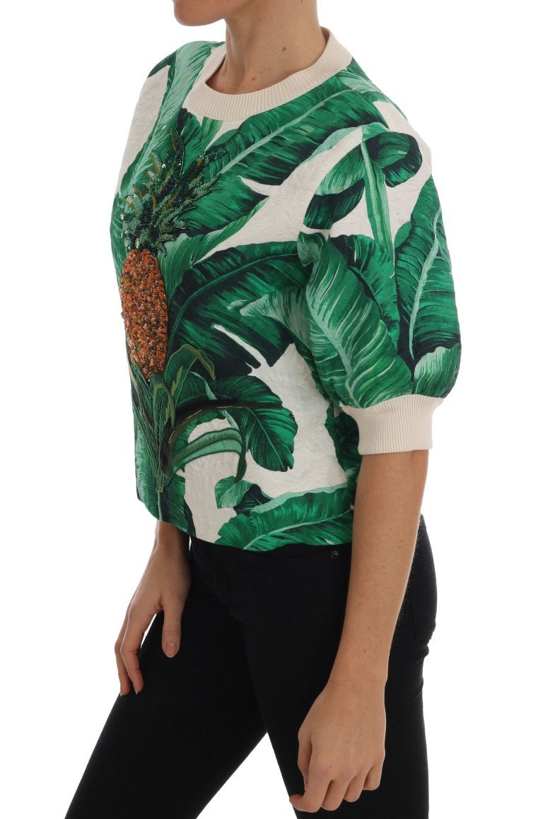 Dolce & Gabbana Tropical Sequined Sweater - Lush Greenery Edition - Sandy Store ByNet