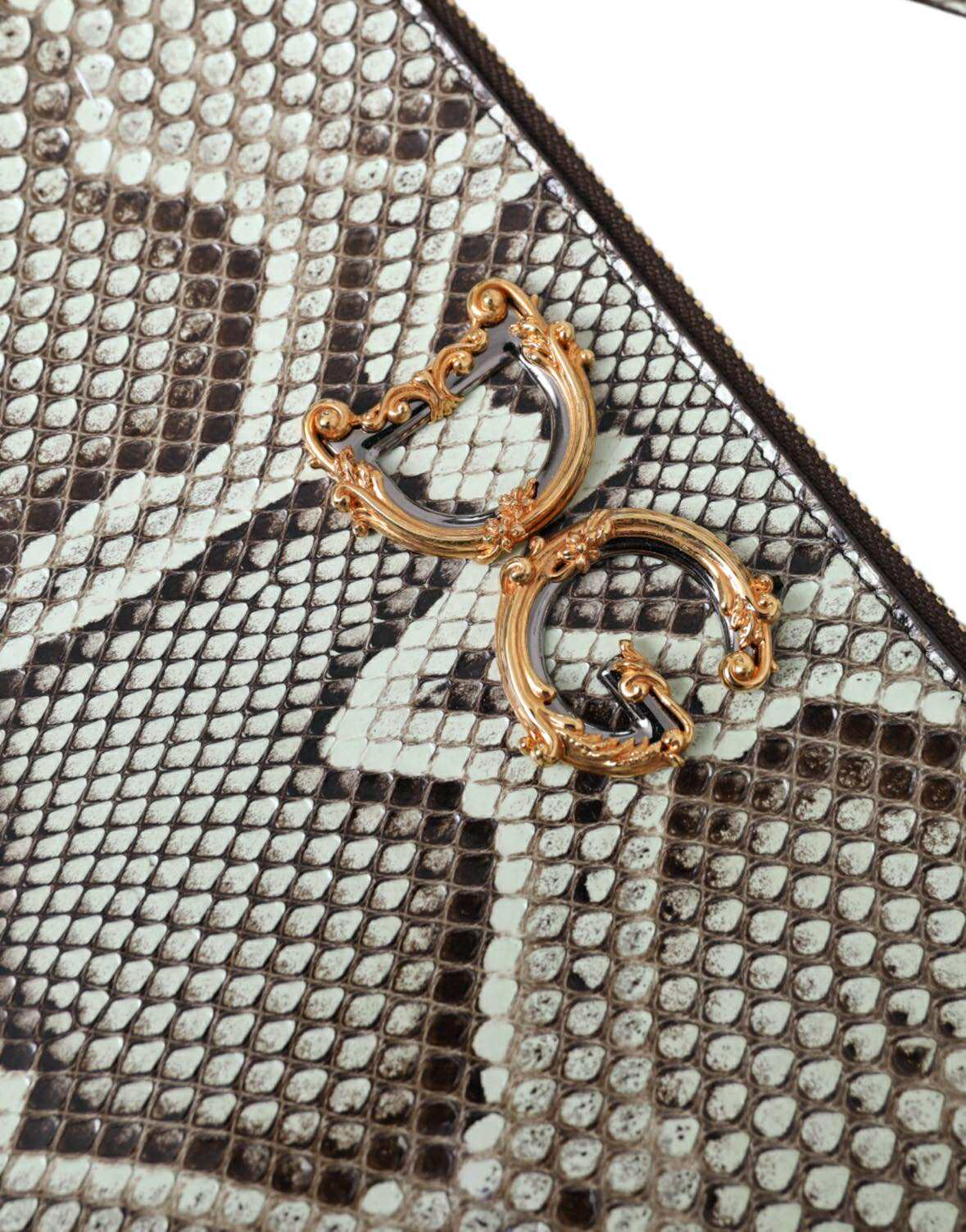 Dolce & Gabbana Verde Acqua Exotic Leather Gold DG Logo Clutch Borse Bag – par Dolce & Gabbana | Disponible sur Sandy Store ByNet