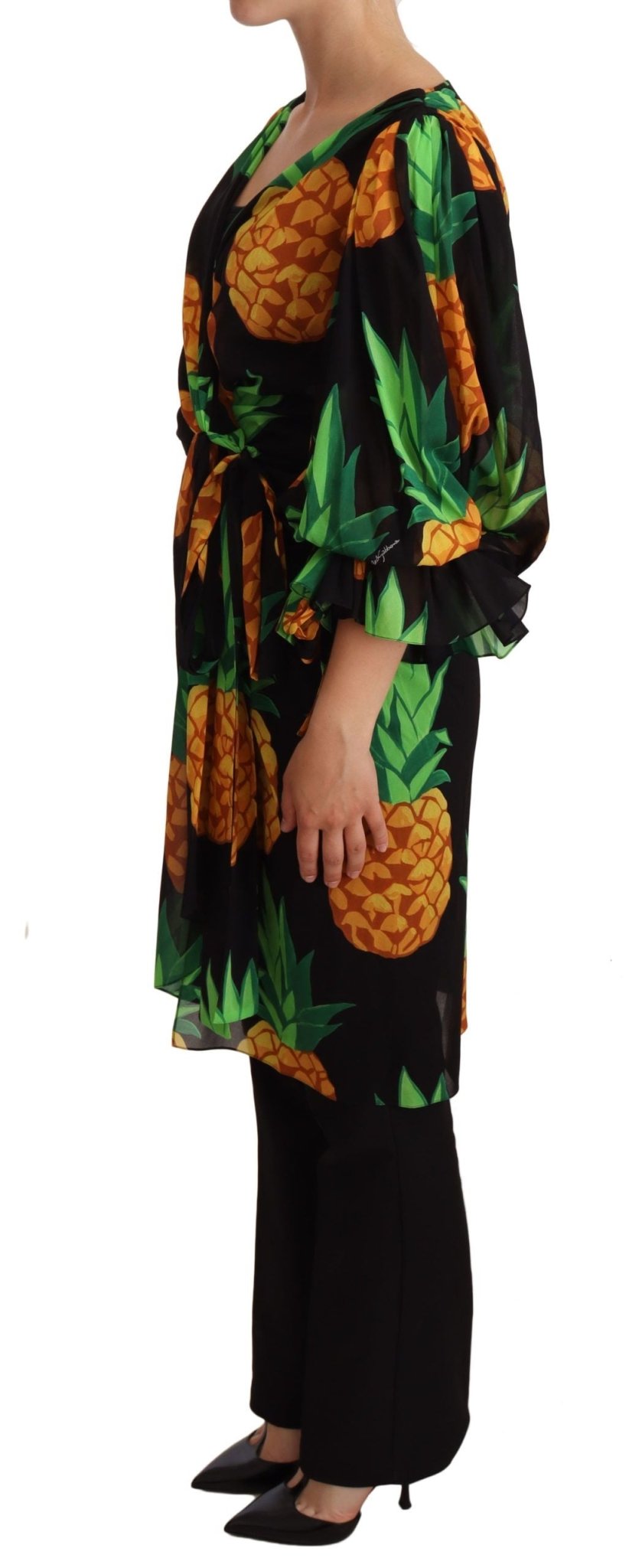 Dolce & Gabbana Vibrant Pineapple Draped Wrap Dress - Sandy Store ByNet