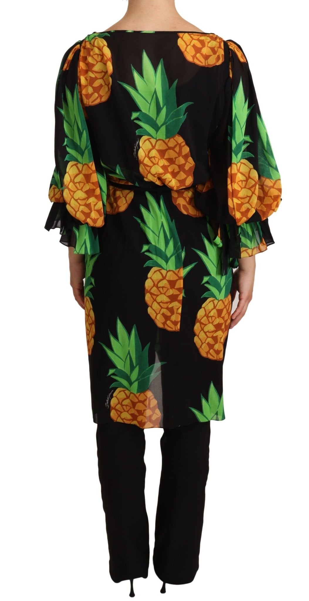 Dolce & Gabbana Vibrant Pineapple Draped Wrap Dress - Sandy Store ByNet
