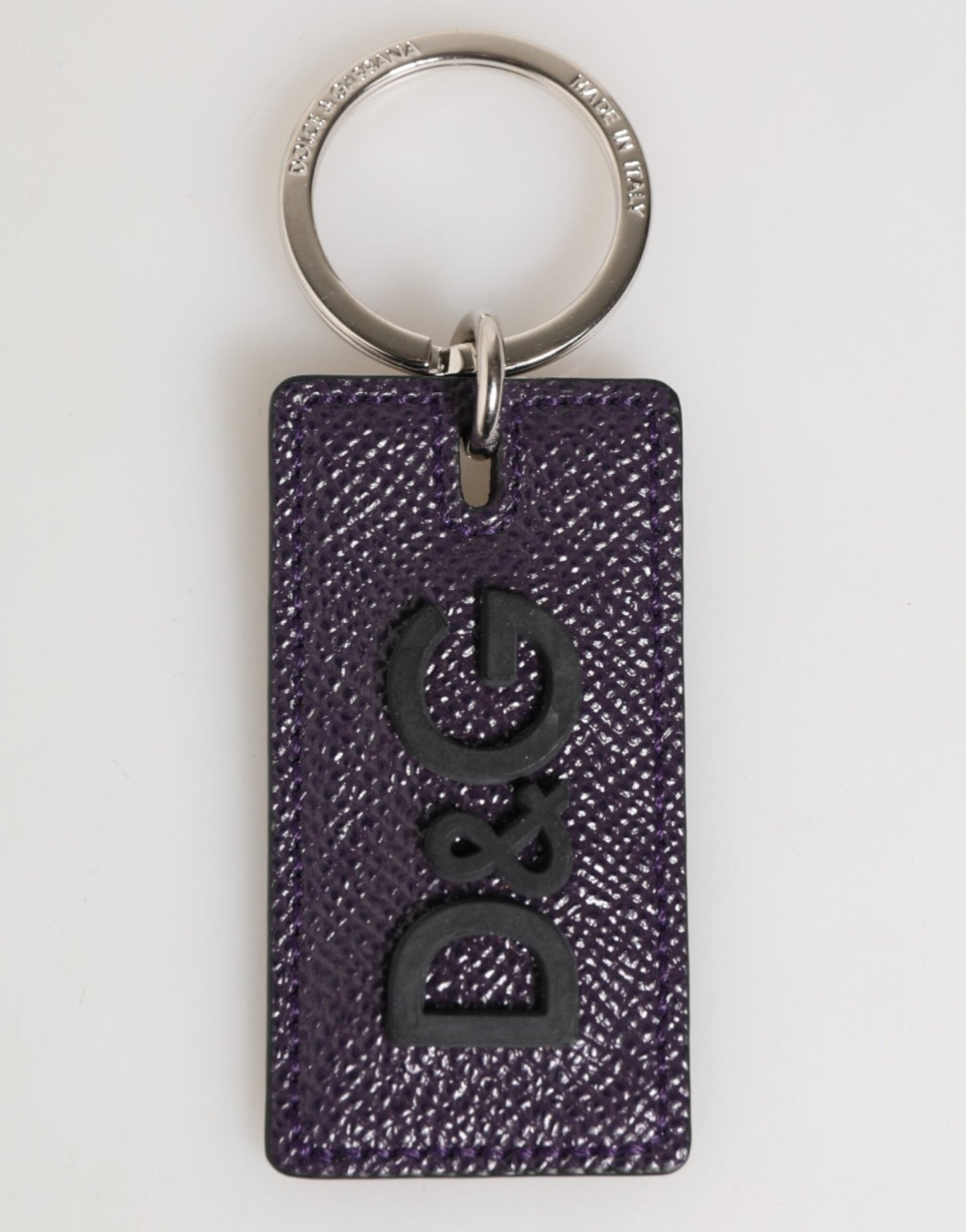 Dolce & Gabbana Violet Leather Logo Metal Ring Men Keychain Keyring – par Dolce & Gabbana | Disponible sur Sandy Store ByNet