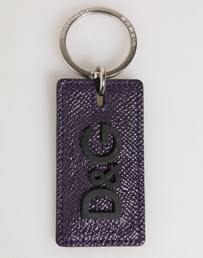 Dolce & Gabbana Violet Leather Logo Metal Ring Men Keychain Keyring – par Dolce & Gabbana | Disponible sur Sandy Store ByNet