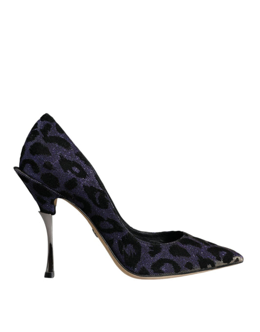 Dolce & Gabbana Violet Leopard Lurex High Heels Pumps Shoes - Sandy Store ByNet