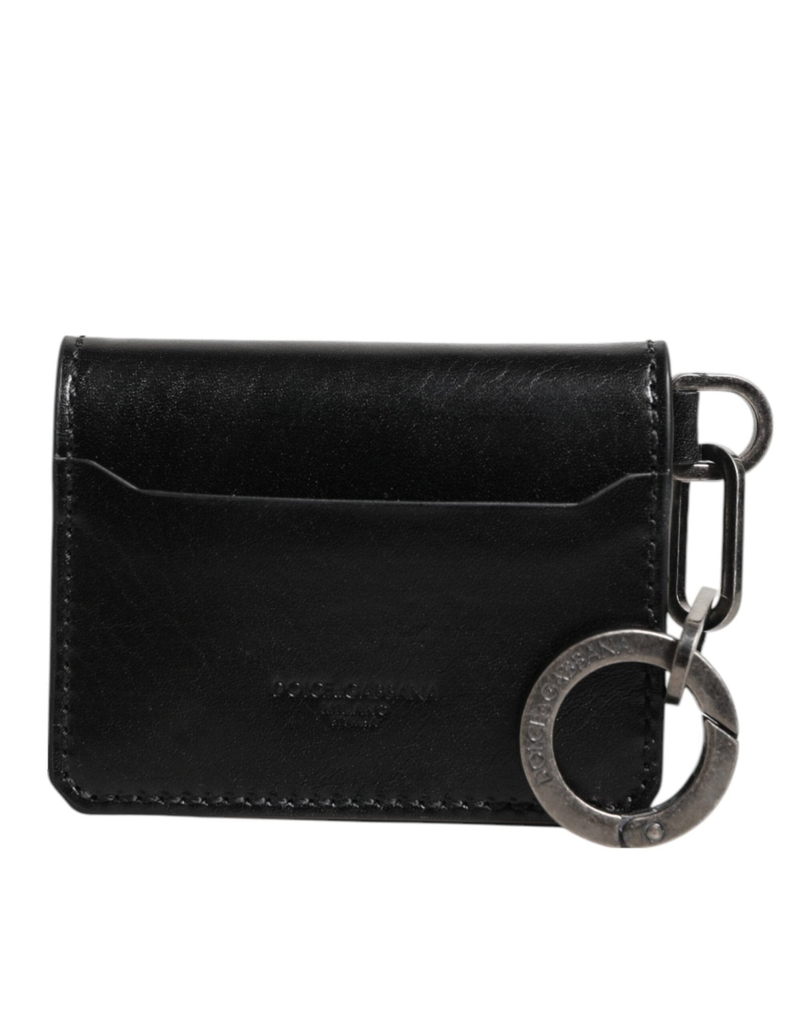 Dolce & Gabbana Wallet Black Leather Logo Embossed Key Chain Card Holder Wallet – par Dolce & Gabbana | Disponible sur Sandy Store ByNet