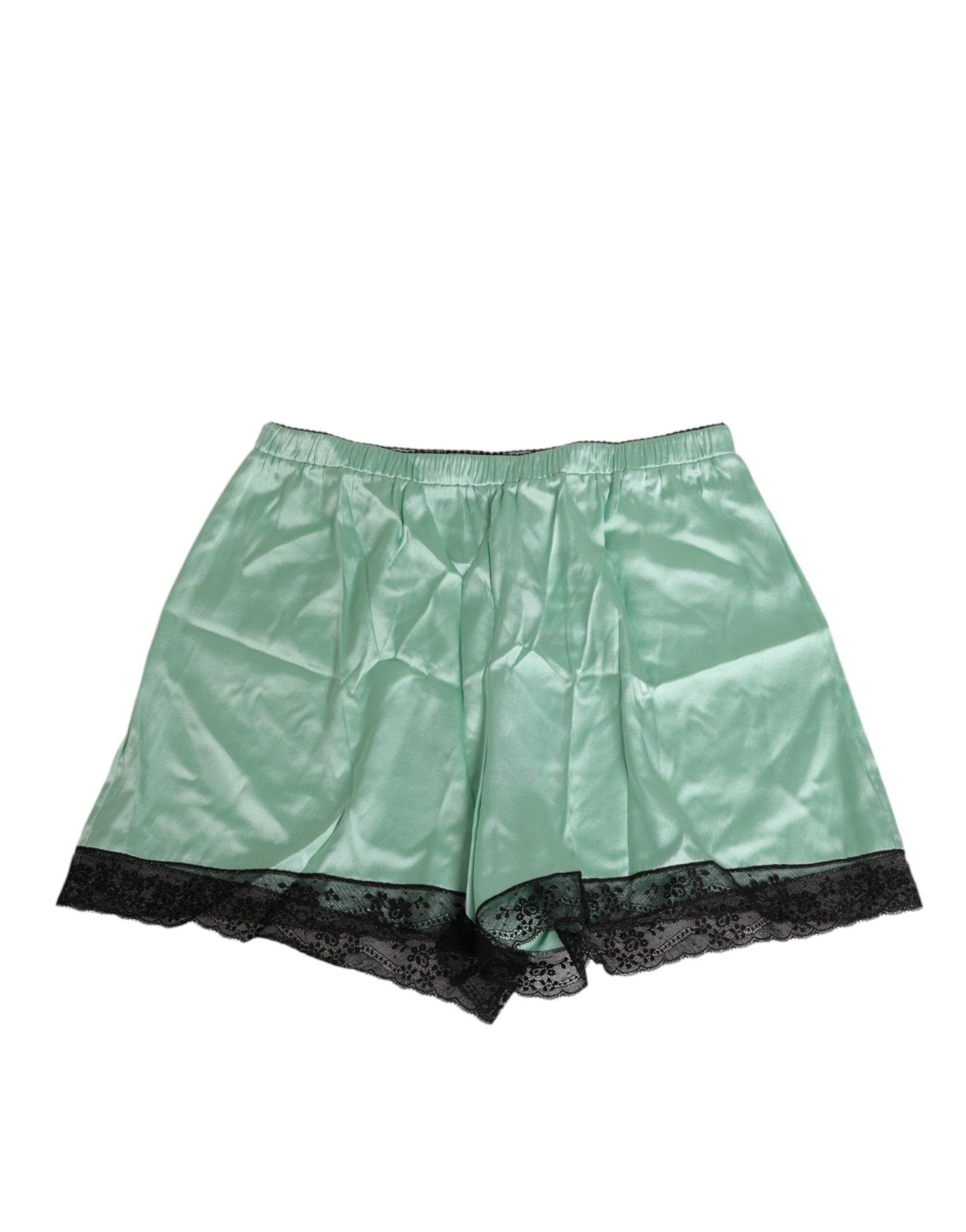 Dolce & Gabbana Water Green Satin Black Lace Trim Underwear – IT3 | M par Dolce & Gabbana | Disponible sur Sandy Store ByNet