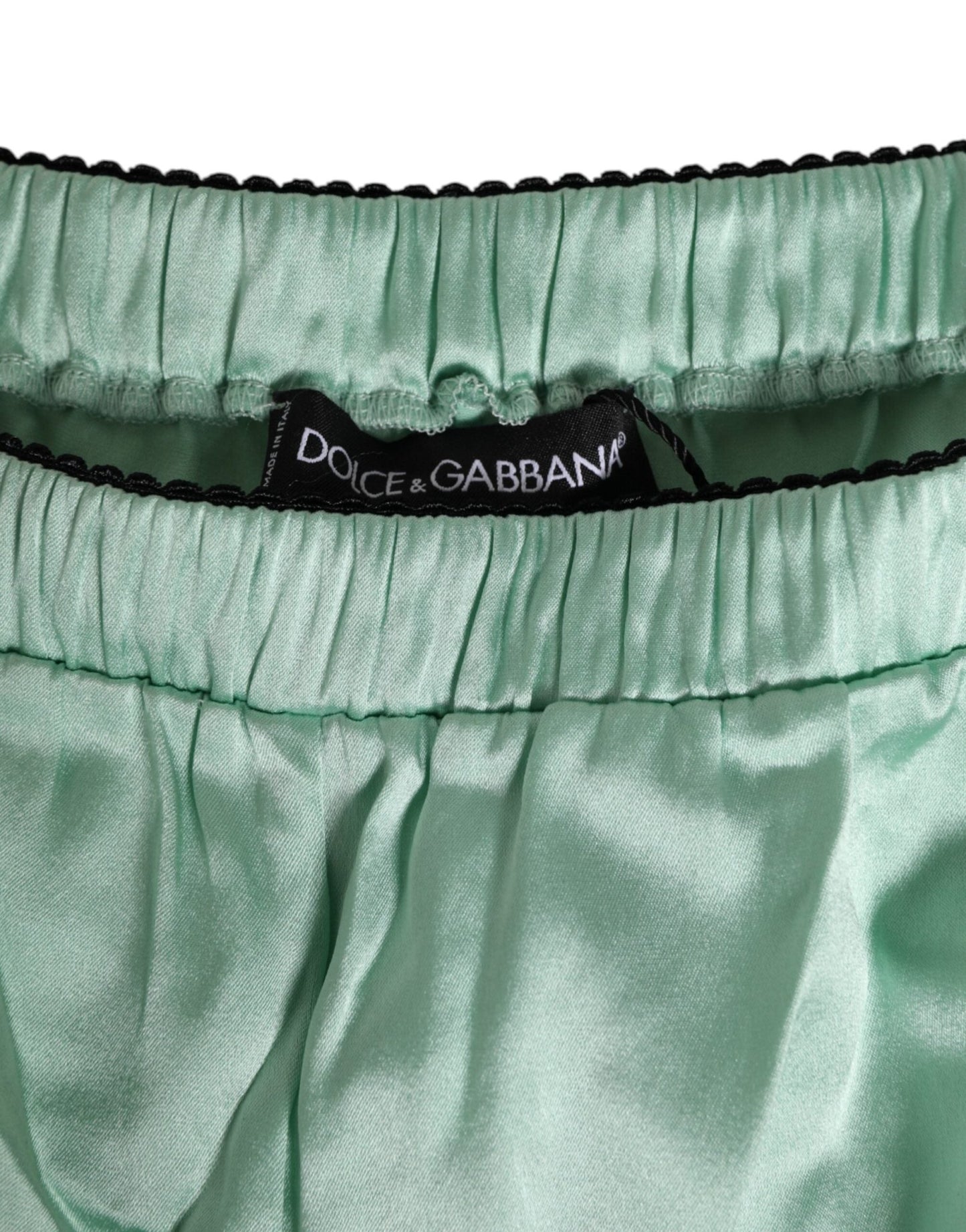 Dolce & Gabbana Water Green Satin Black Lace Trim Underwear – IT3 | M par Dolce & Gabbana | Disponible sur Sandy Store ByNet