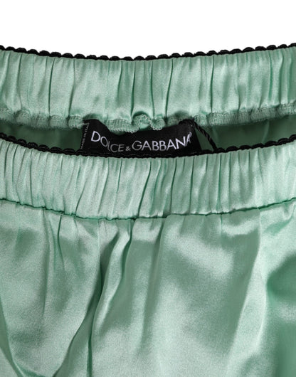 Dolce & Gabbana Water Green Satin Black Lace Trim Underwear – IT3 | M par Dolce & Gabbana | Disponible sur Sandy Store ByNet