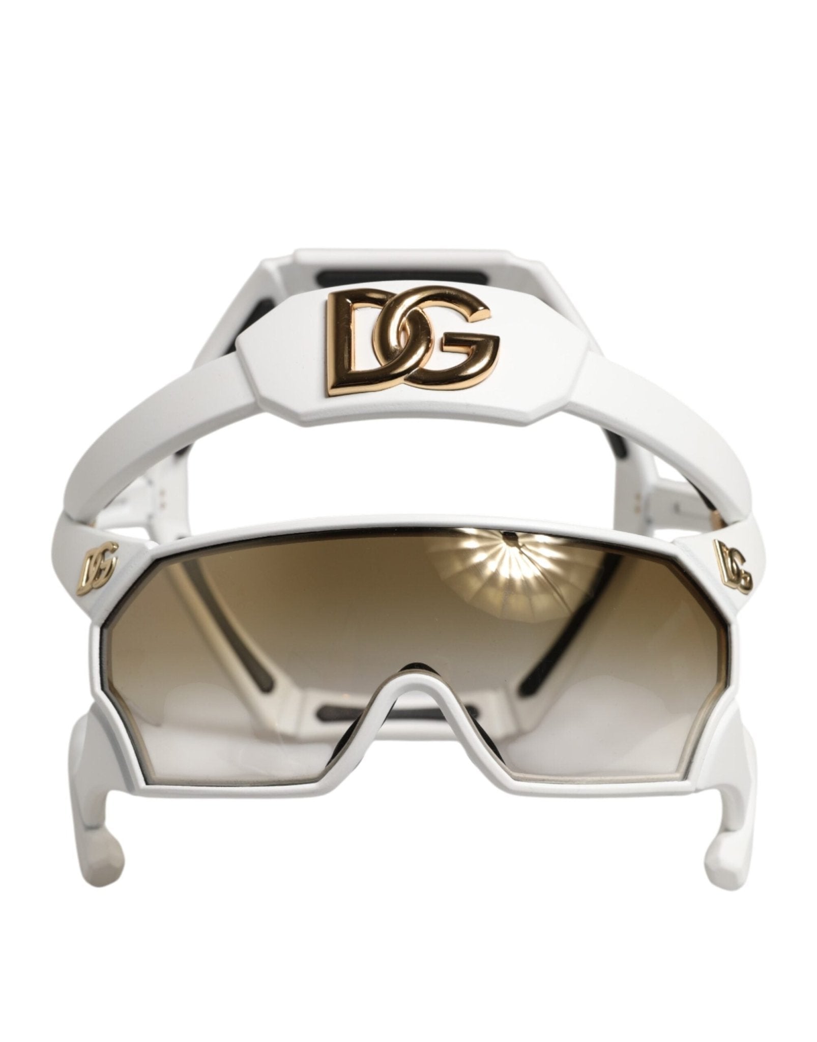 Dolce & Gabbana White Acetate Next Generation Mask Eyewear Sunglasses – par Dolce & Gabbana | Disponible sur Sandy Store ByNet