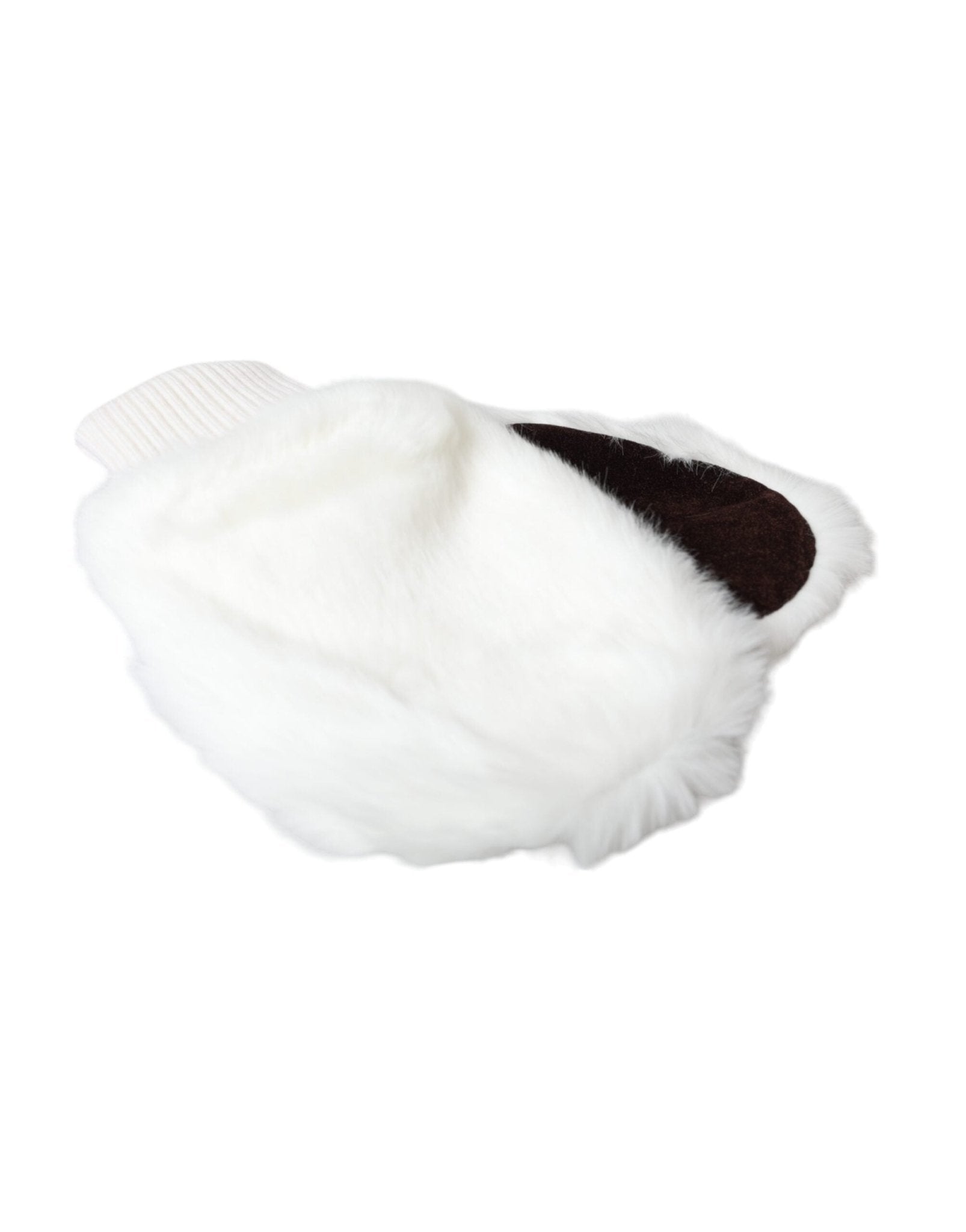 Dolce & Gabbana White Acrylic Knitted Fur Wrist Mitten Gloves - Sandy Store ByNet