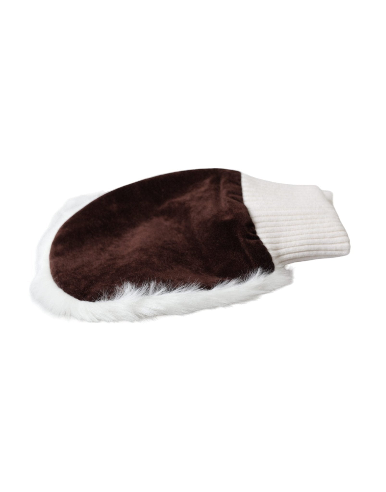 Dolce & Gabbana White Acrylic Knitted Fur Wrist Mitten Gloves - Sandy Store ByNet