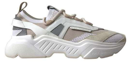 Dolce & Gabbana White Beige Leather Sport DAYMASTER Shoes Sneakers – EU39.5/US6.5 par Dolce & Gabbana | Disponible sur Sandy Store ByNet