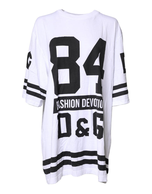 Dolce & Gabbana White Black Fashion Devotion Oversized Top - Sandy Store ByNet
