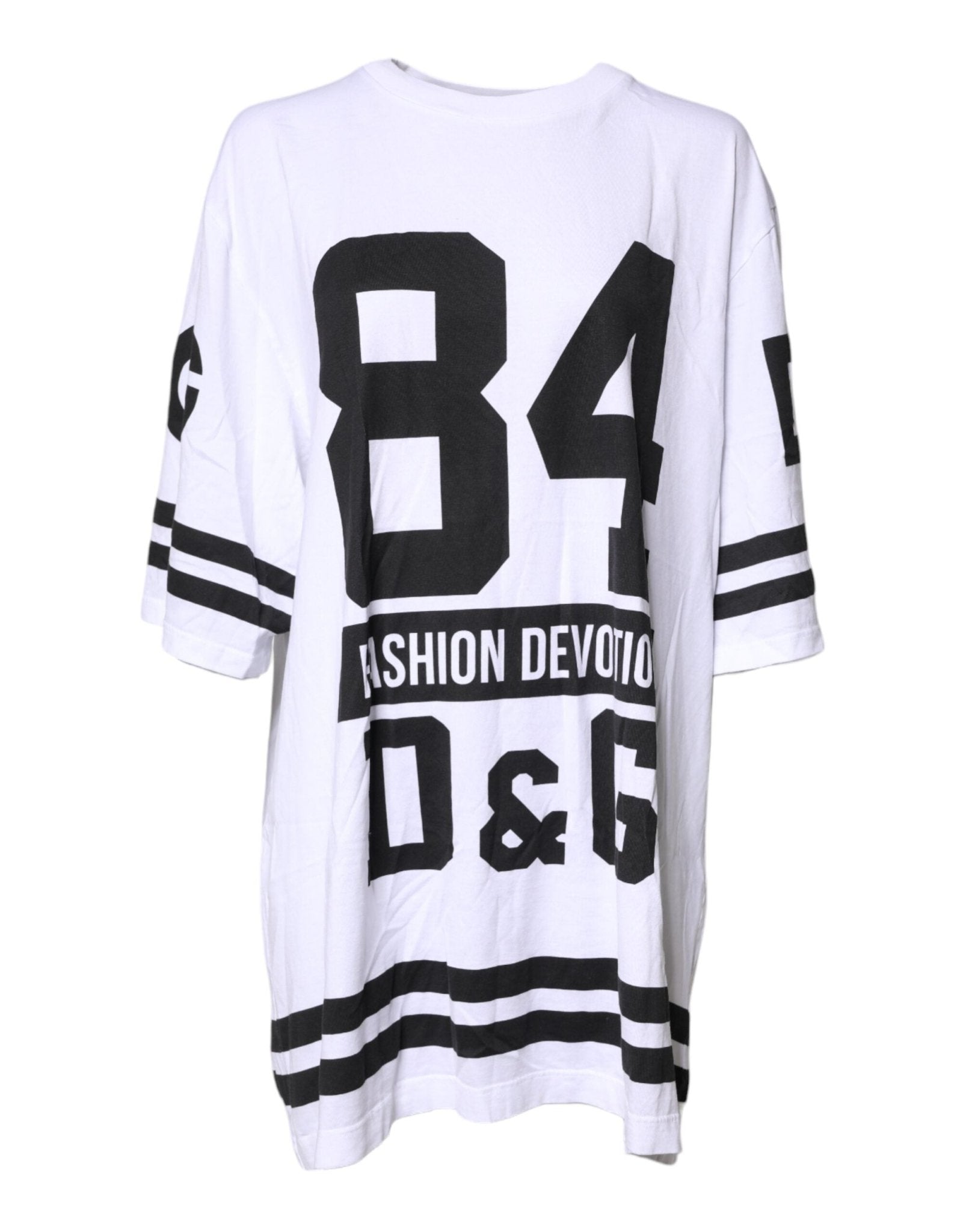 Dolce & Gabbana White Black Fashion Devotion Oversized Top - Sandy Store ByNet