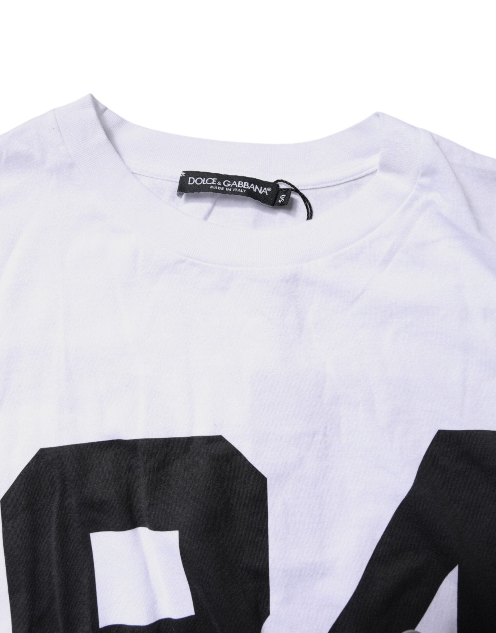 Dolce & Gabbana White Black Fashion Devotion Oversized Top - Sandy Store ByNet