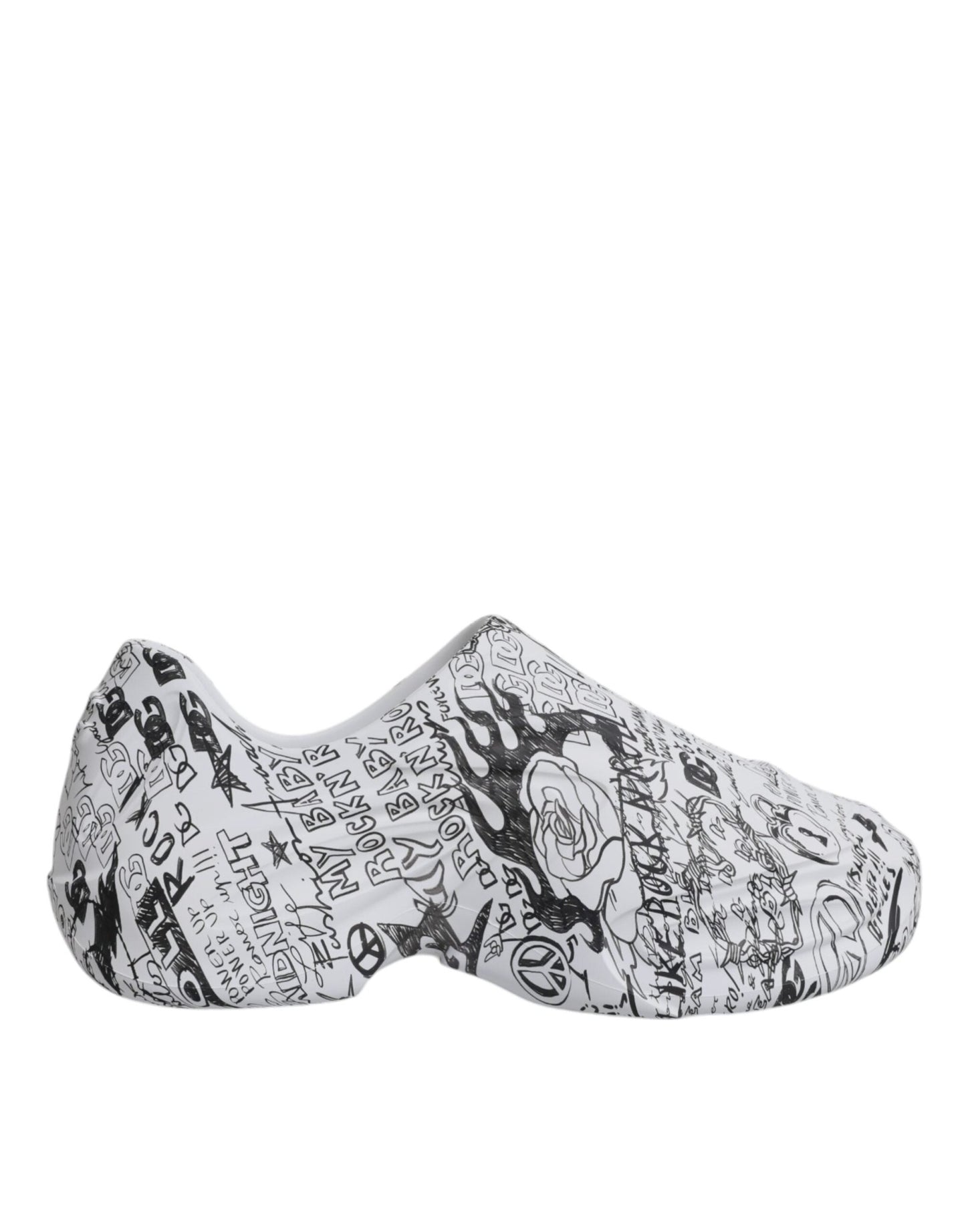 Dolce & Gabbana White Black Graffiti Daymaster Sneakers Shoes – EU39/US6 par Dolce & Gabbana | Disponible sur Sandy Store ByNet