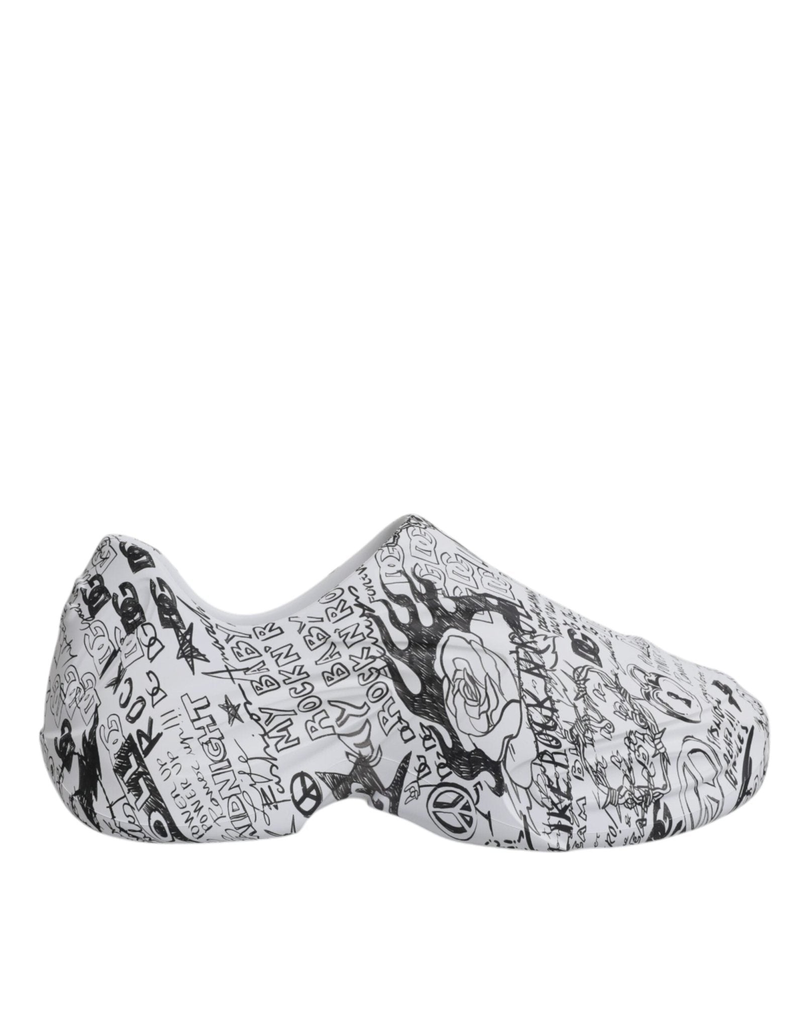 Dolce & Gabbana White Black Graffiti Daymaster Sneakers Shoes – EU39/US6 par Dolce & Gabbana | Disponible sur Sandy Store ByNet
