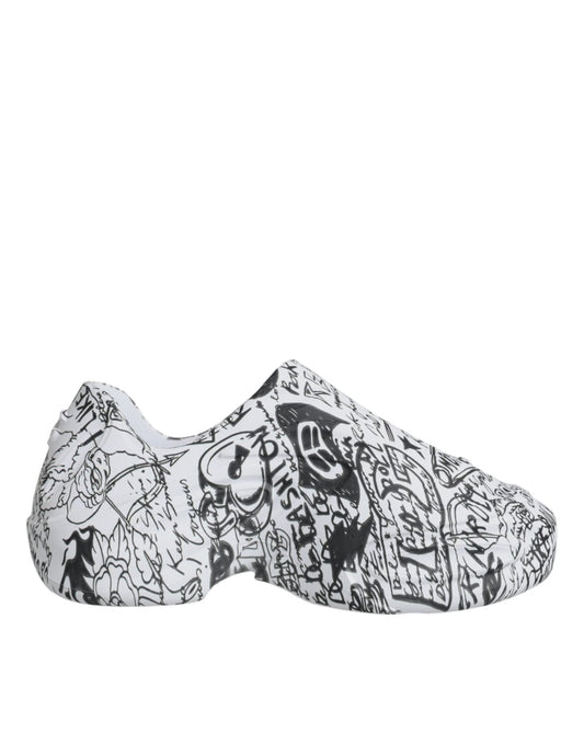 Dolce & Gabbana White Black Graffiti Daymaster Sneakers Shoes – EU44/US11 par Dolce & Gabbana | Disponible sur Sandy Store ByNet