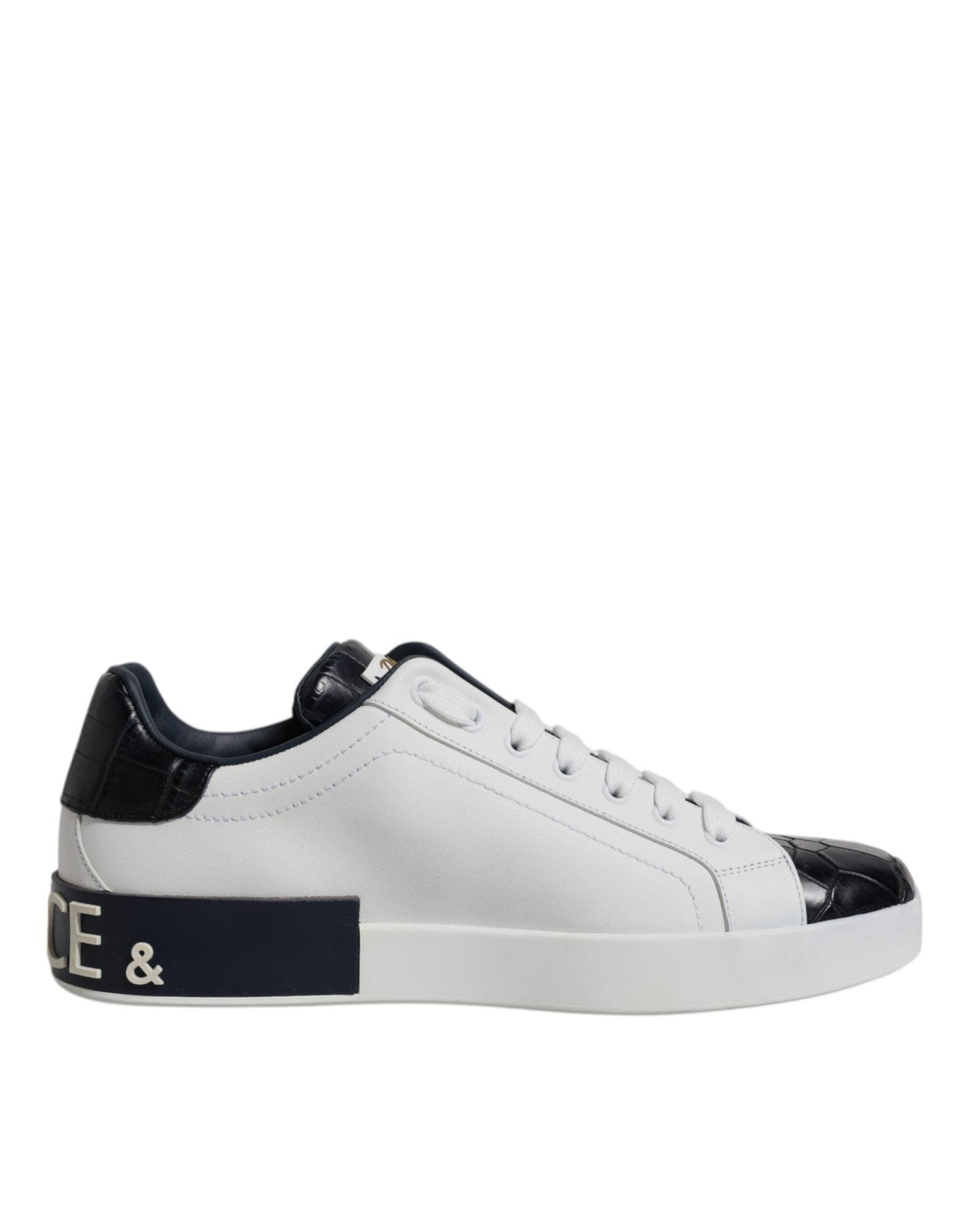 Dolce & Gabbana White Black Leather Portofino Sneakers Shoes – EU41/US8 par Dolce & Gabbana | Disponible sur Sandy Store ByNet