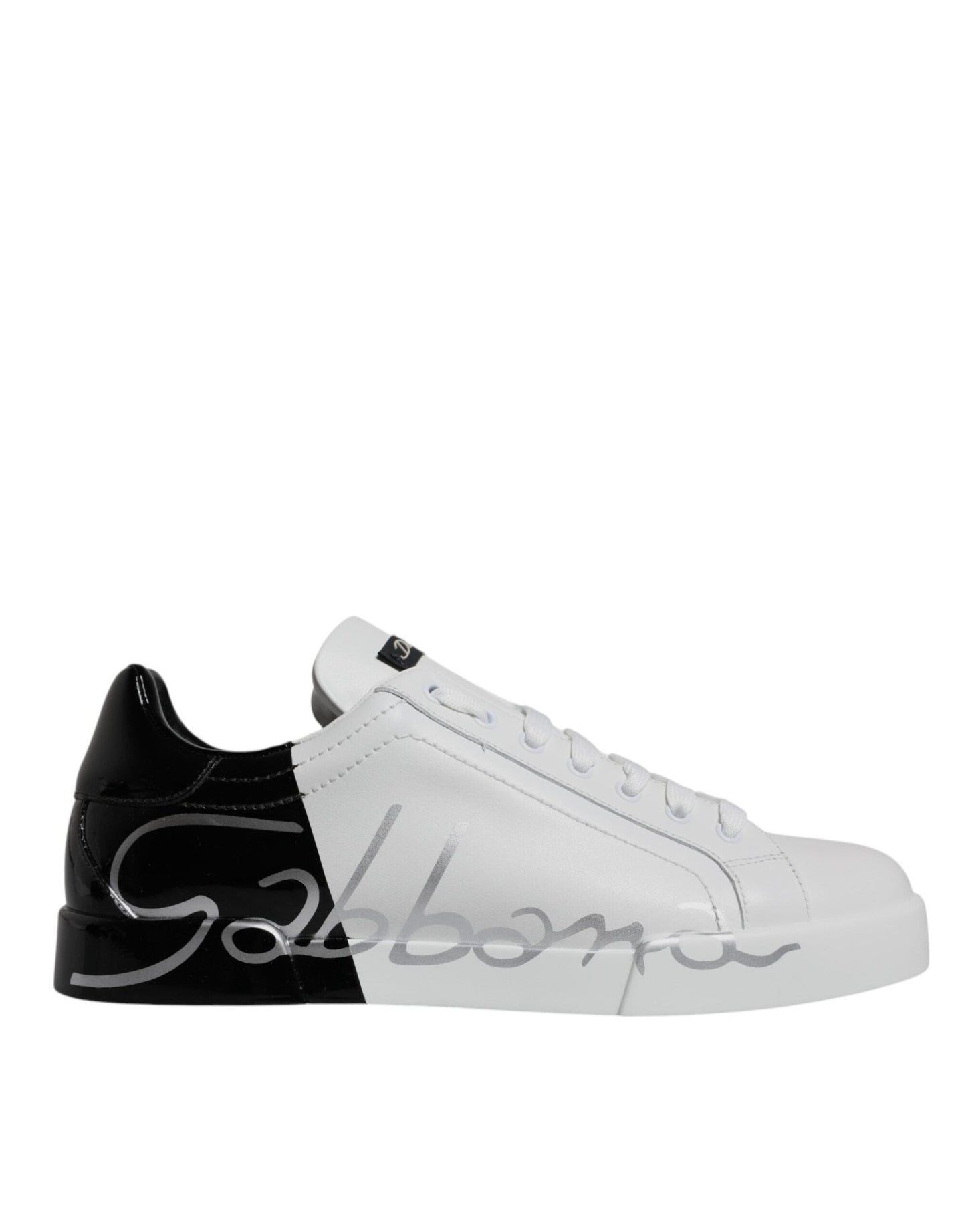 Dolce & Gabbana White Black Logo Portofino Sneaker Shoes – EU 40.5 | US 7.5 par Dolce & Gabbana | Disponible sur Sandy Store ByNet