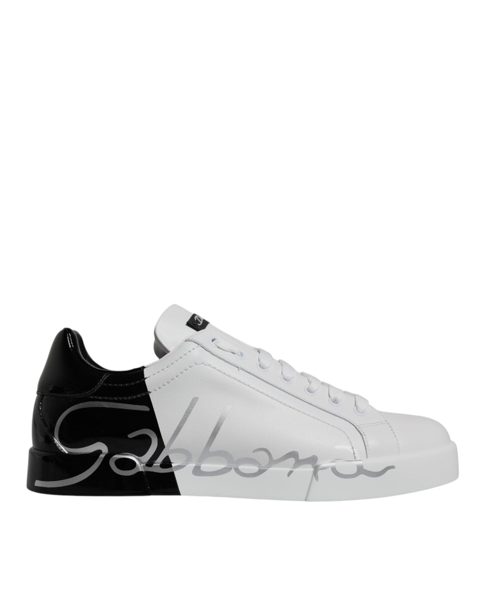 Dolce & Gabbana White Black Logo Portofino Sneaker Shoes – EU 40.5 | US 7.5 par Dolce & Gabbana | Disponible sur Sandy Store ByNet