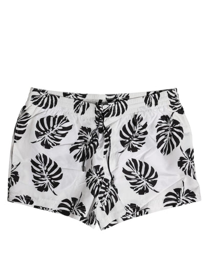 Dolce & Gabbana White Black Print Beachwear Shorts Swimwear – IT6| L par Dolce & Gabbana | Disponible sur Sandy Store ByNet
