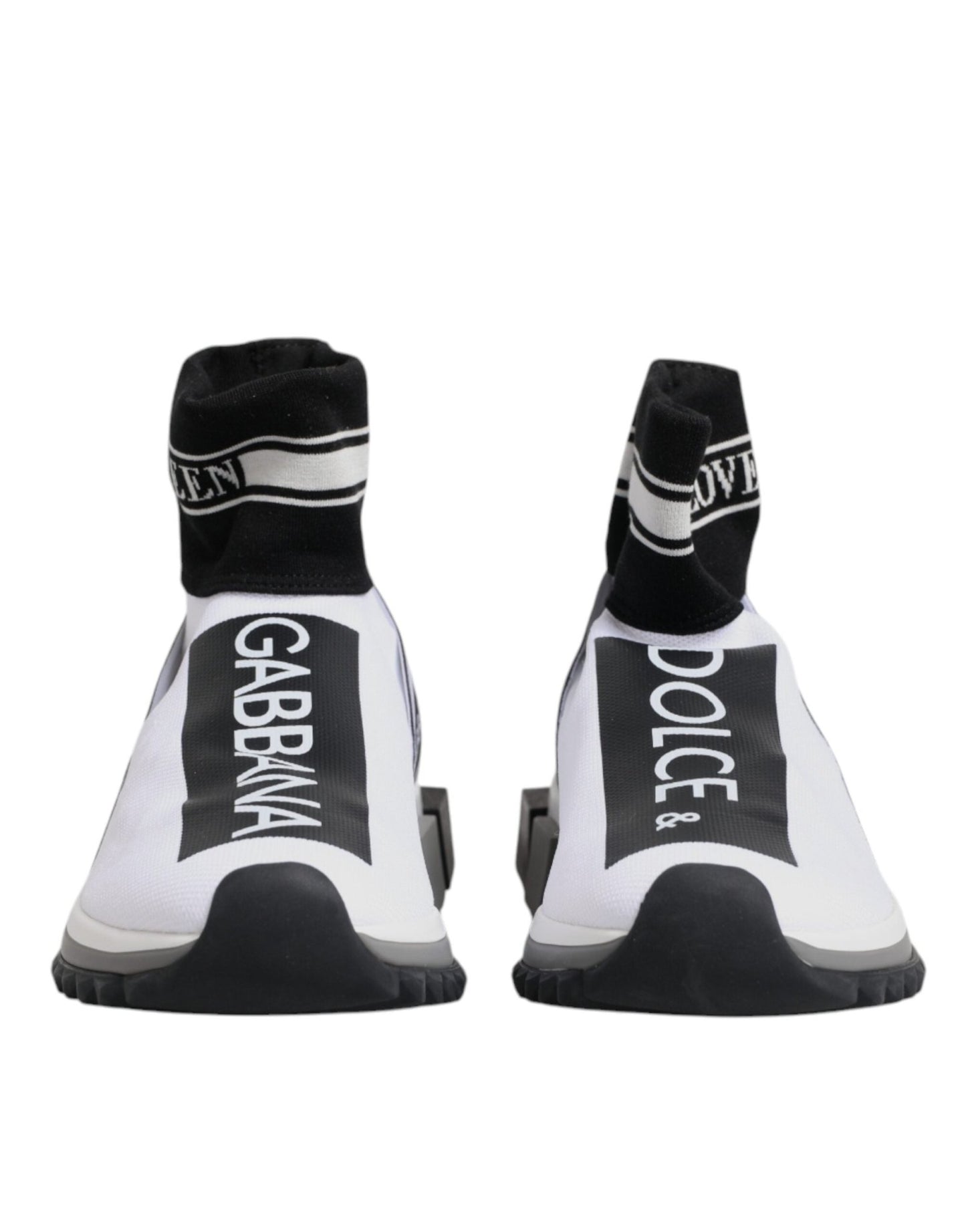 Dolce & Gabbana White Black Sorrento Socks Sneakers Shoes – EU40/US9.5 par Dolce & Gabbana | Disponible sur Sandy Store ByNet