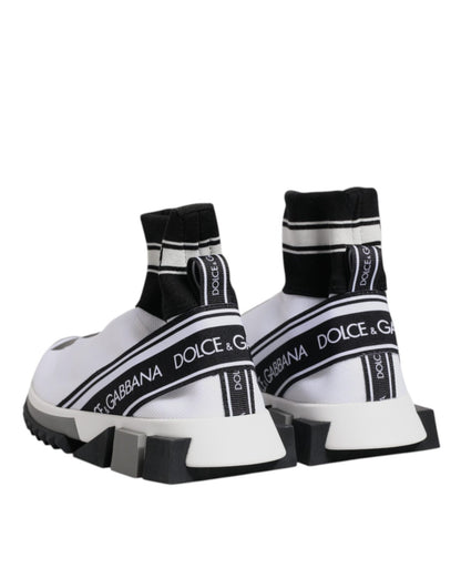 Dolce & Gabbana White Black Sorrento Socks Sneakers Shoes – EU40/US9.5 par Dolce & Gabbana | Disponible sur Sandy Store ByNet