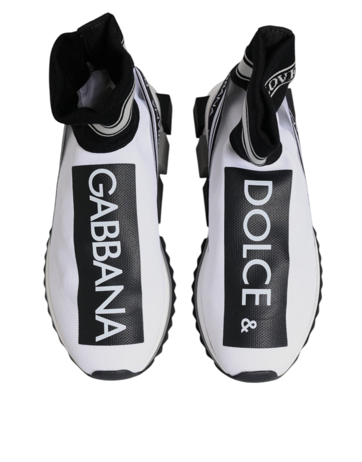 Dolce & Gabbana White Black Sorrento Socks Sneakers Shoes – EU40/US9.5 par Dolce & Gabbana | Disponible sur Sandy Store ByNet