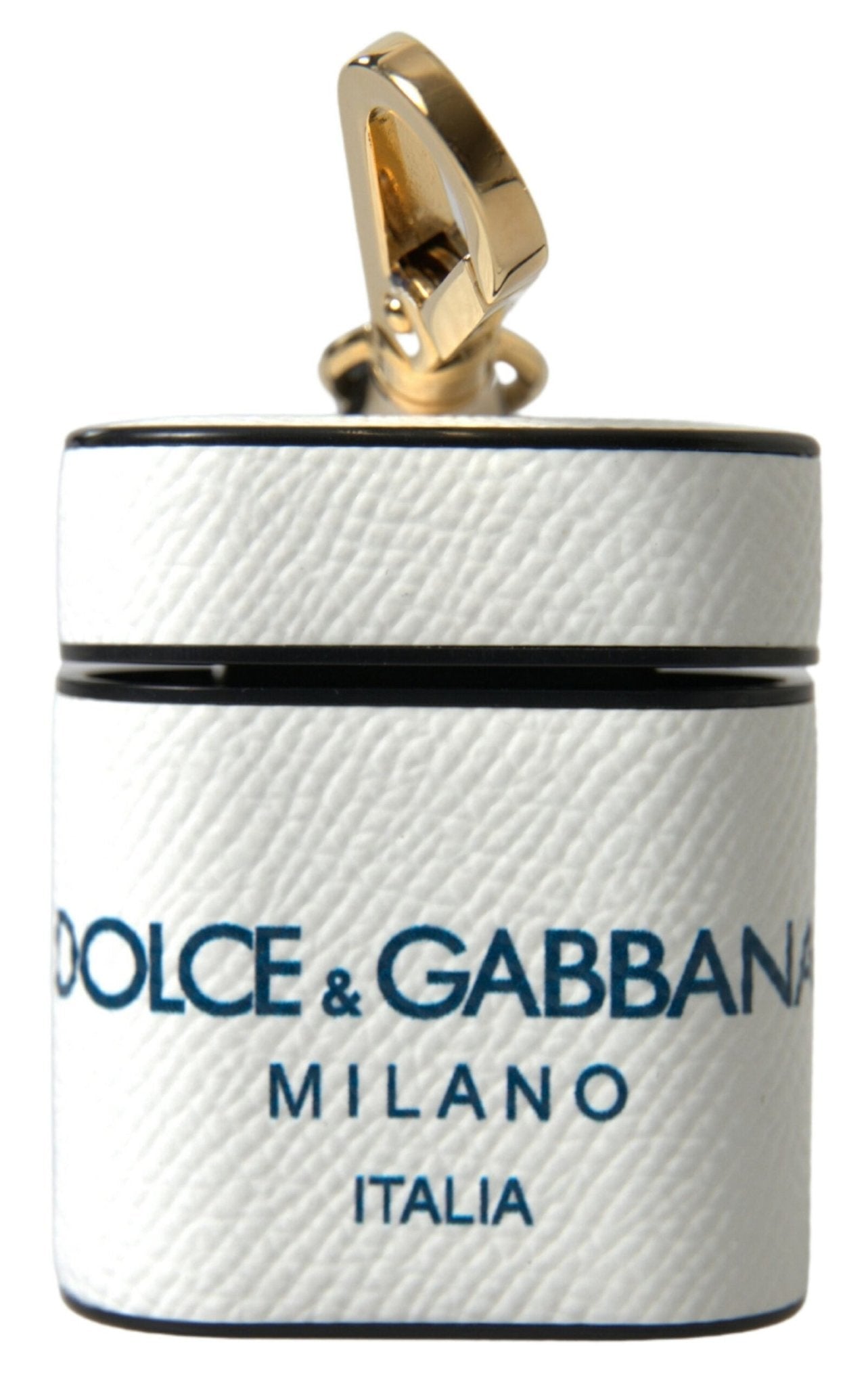 Dolce & Gabbana White Blue Calf Leather Logo Print Strap Airpods Case – par Dolce & Gabbana | Disponible sur Sandy Store ByNet