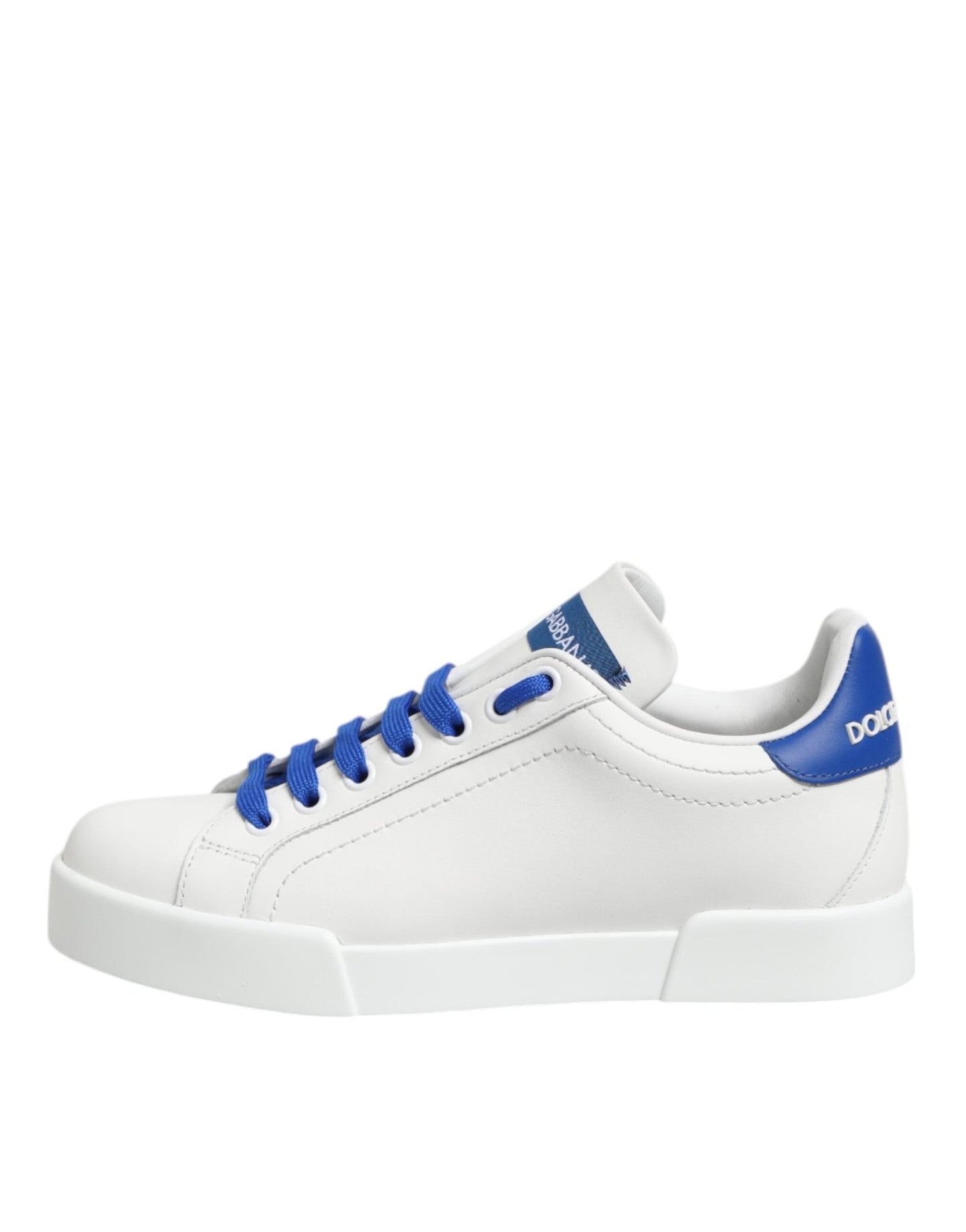 Dolce & Gabbana White Blue Leather Low Top Sneakers Shoes – EU35/US4.5 par Dolce & Gabbana | Disponible sur Sandy Store ByNet