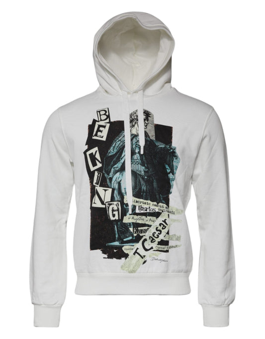 Dolce & Gabbana White Caesar Cotton Hooded Pullover Sweater - Sandy Store ByNet