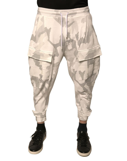 Dolce & Gabbana White Camouflage Cargo Jogger Pants – IT46 | S par Dolce & Gabbana | Disponible sur Sandy Store ByNet