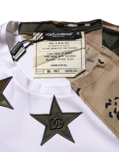 Dolce & Gabbana White Camouflage Patckwork Men Cotton T-shirt – M par Dolce & Gabbana | Disponible sur Sandy Store ByNet