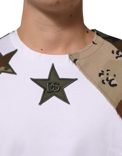 Dolce & Gabbana White Camouflage Patckwork Men Cotton T-shirt – M par Dolce & Gabbana | Disponible sur Sandy Store ByNet