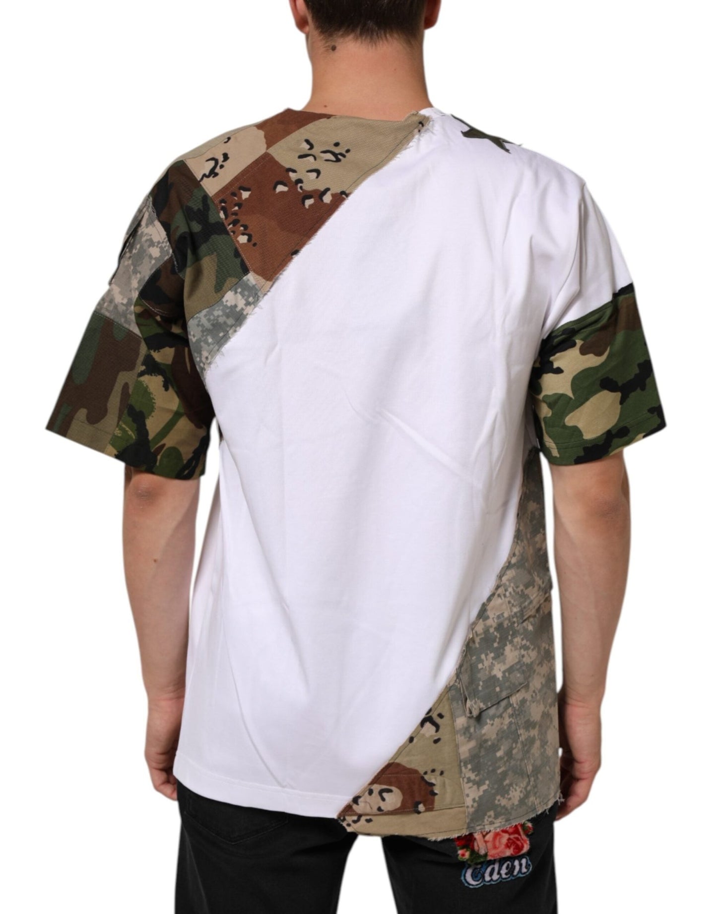 Dolce & Gabbana White Camouflage Patckwork Men Cotton T-shirt – M par Dolce & Gabbana | Disponible sur Sandy Store ByNet