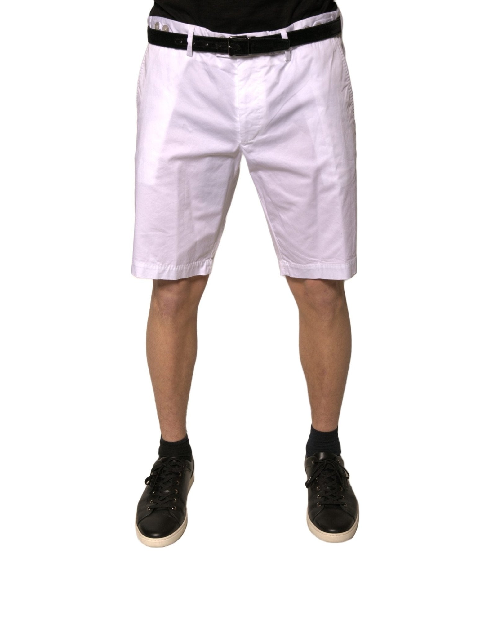Dolce & Gabbana White Chinos Cotton Stretch Casual Shorts - Sandy Store ByNet