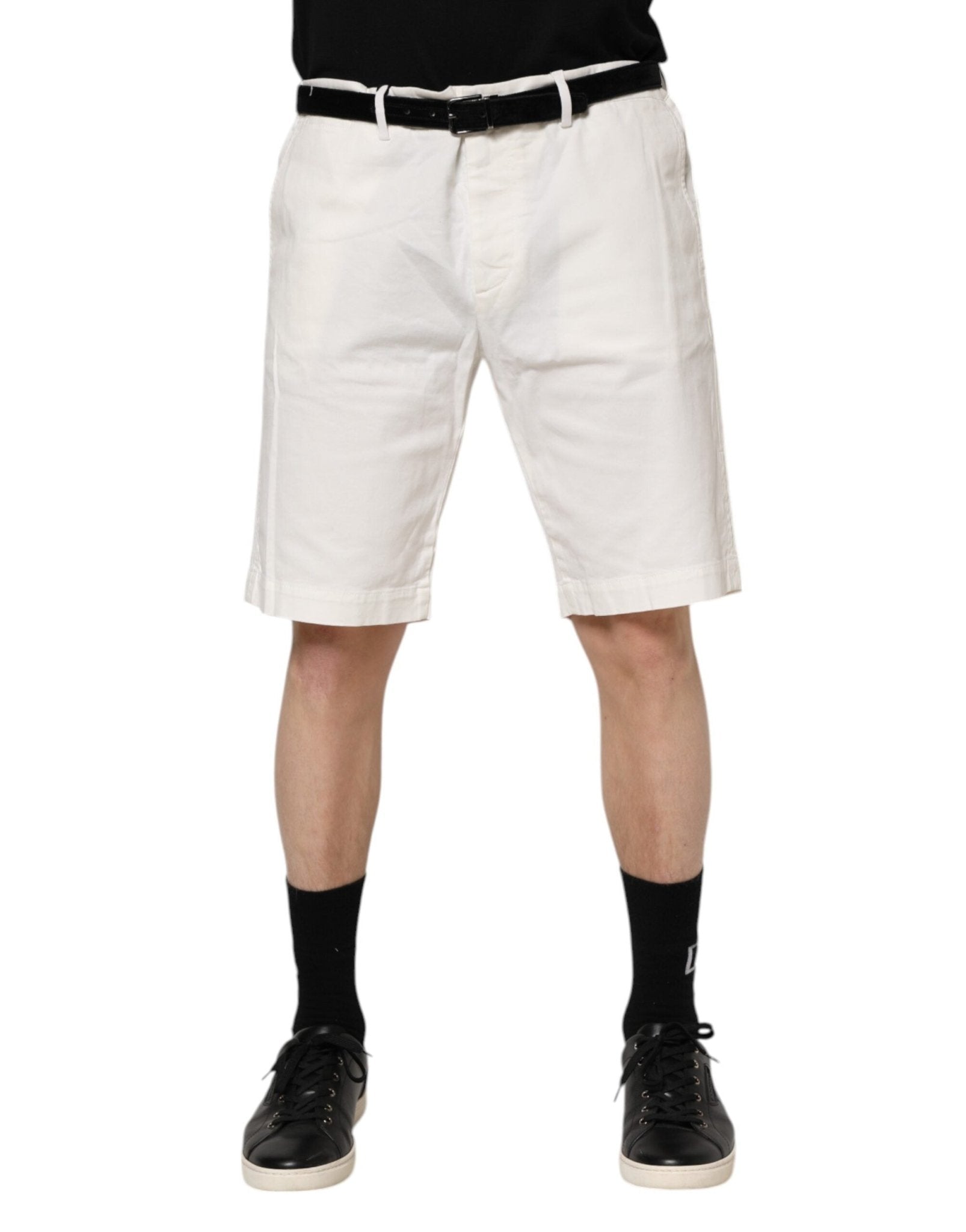 Dolce & Gabbana White Chinos Cotton Stretch Men Casual Shorts – IT56 | XXL par Dolce & Gabbana | Disponible sur Sandy Store ByNet