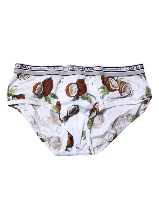 Dolce & Gabbana White Coconut Printed Regular Brief Underwear – IT6| L par Dolce & Gabbana | Disponible sur Sandy Store ByNet