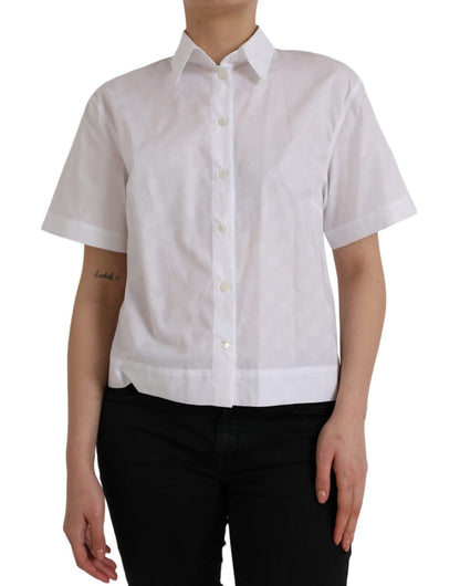 Dolce & Gabbana White Collared Short Sleeve Polo Shirt Top – IT44 | L par Dolce & Gabbana | Disponible sur Sandy Store ByNet