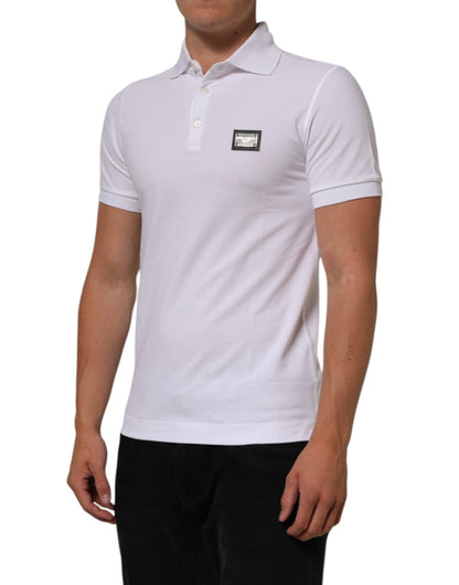Dolce & Gabbana White Collared Short Sleeves Polo Men T-shirt – IT46 | S par Dolce & Gabbana | Disponible sur Sandy Store ByNet