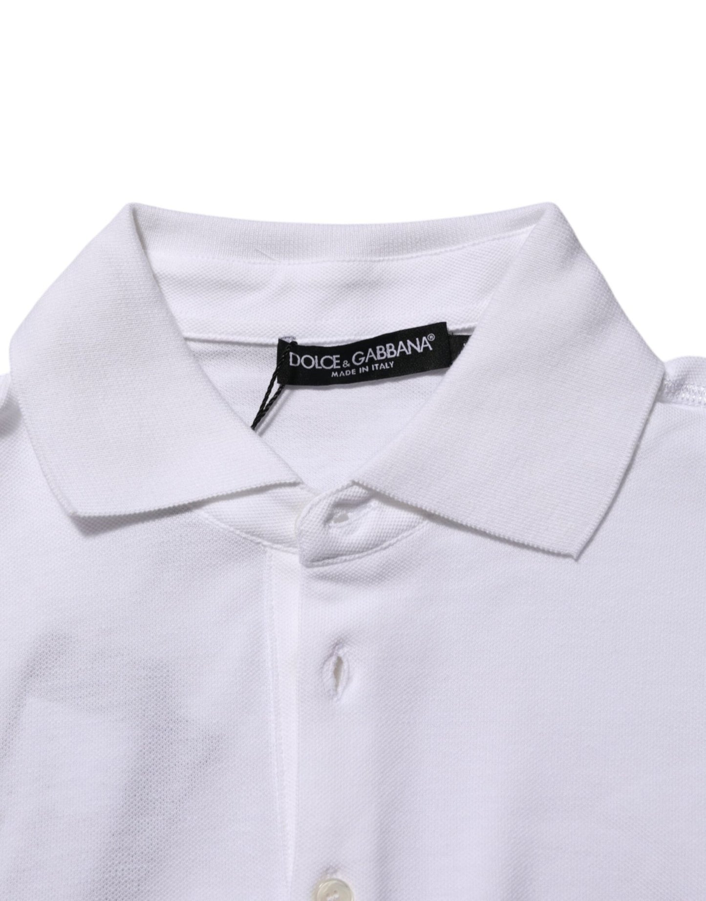 Dolce & Gabbana White Collared Short Sleeves Polo Men T-shirt – IT46 | S par Dolce & Gabbana | Disponible sur Sandy Store ByNet