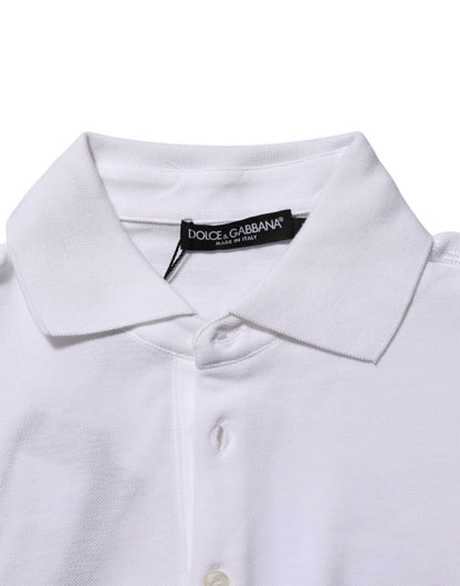 Dolce & Gabbana White Collared Short Sleeves Polo Men T-shirt – IT46 | S par Dolce & Gabbana | Disponible sur Sandy Store ByNet