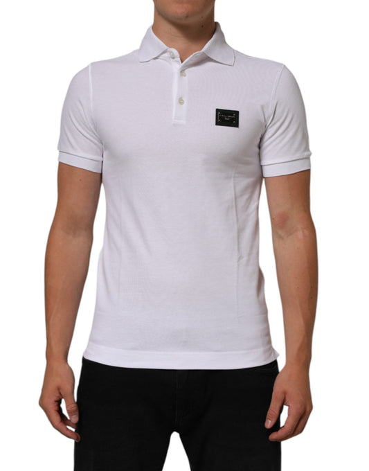 Dolce & Gabbana White Collared Short Sleeves Polo Men T-shirt – IT46 | S par Dolce & Gabbana | Disponible sur Sandy Store ByNet