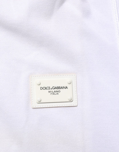 Dolce & Gabbana White Collared Short Sleeves Polo Men T-shirt – IT46 | S par Dolce & Gabbana | Disponible sur Sandy Store ByNet